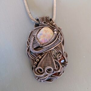 Exquisite Large Handmade Wire Wrap Necklace